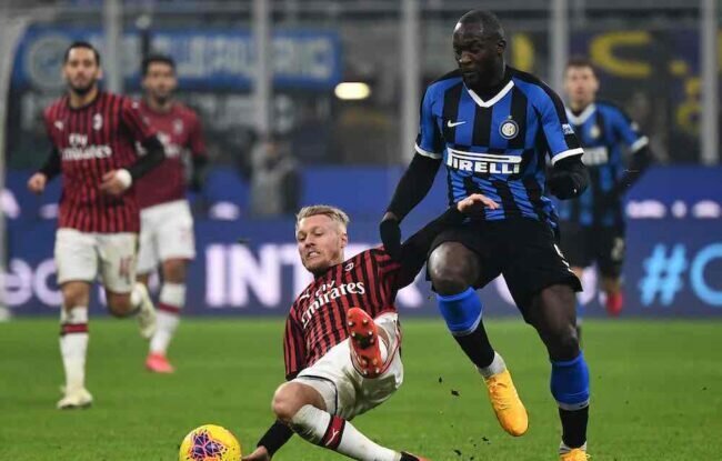 Lukaku Kjaer Inter Milan DErby